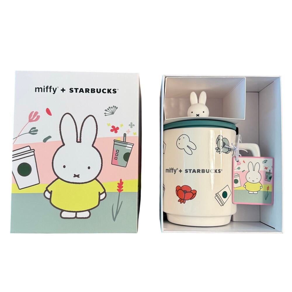 Miffy + Starbucks Ceramic Mug w/Lid 14oz Spring 2026 Dick Bruna White NEW IN BOX